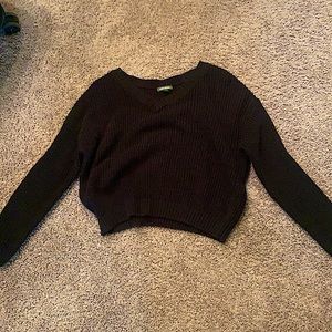 Black Target Cropped Sweater